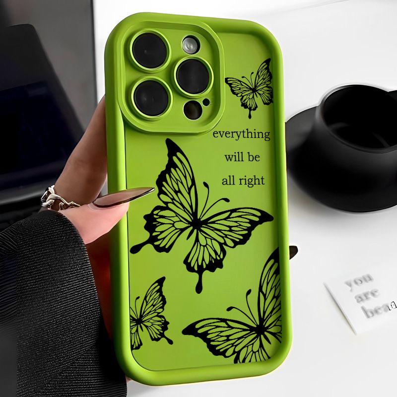 INS Retro Butterfly TPU Phone Case For iPhone 16 Pro 15 14 Plus 13 12 11 Pro Max Plus XS X XR 8 7 Shockproof Soft Bumper Back Cases Cover