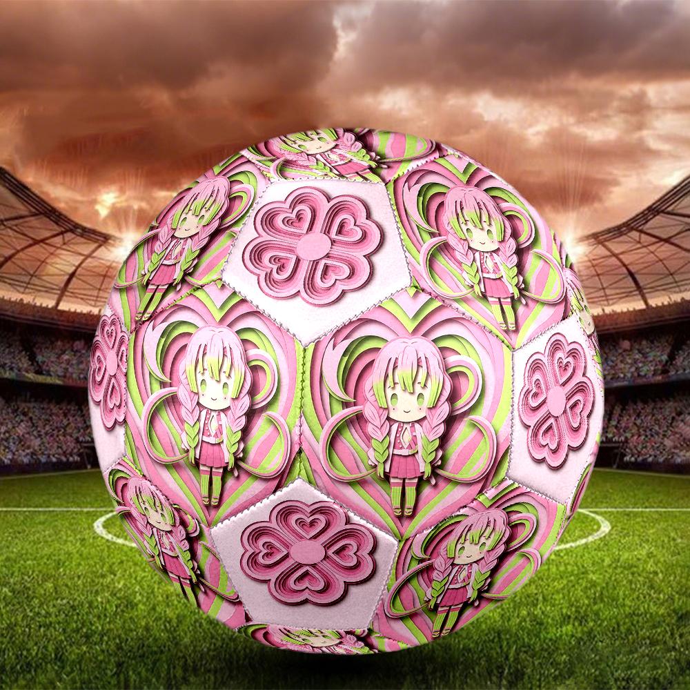 1pc Demon Slayer Kimetsu no Yaiba Football Soccer Ball Size 5 Indoor Soccer Ball Fashion Colorful Backyard Game -Great For Sports Fans Gift HE12