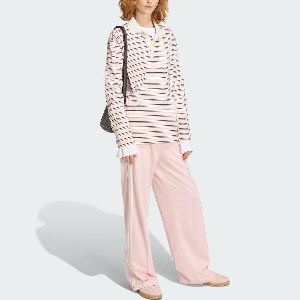 Adidas Женская поло с длинным рукавом оверсайз в полоску Originals топы KU8351