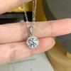 S925 Sterling Silver Round Diamond-Studded Necklace Round Bag 1 Karat Zircon Pendant Necklace