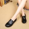 2024 Новые женские туфли на плоской подошве из кожи, повседневные, красные, черные, коричневые, на танкетке с мягкой подошвой, удобные рабочие туфли для мам 557