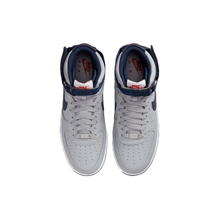 Nike Женские кроссовки Air Force 1 High New England Patriots серые, волчьи-серые, темно-синие, DZ7338-001