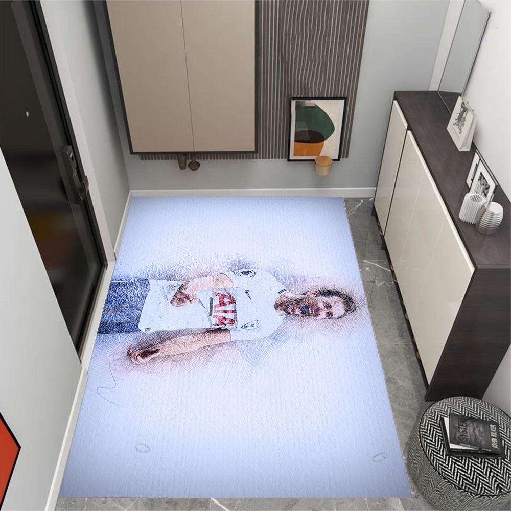Tottenham Player Kit Floor Rug Office Rug Perfect for Kitchen Dining Room Entryway Hallway Antislip Carpet Decorate Offices Best for Christmas