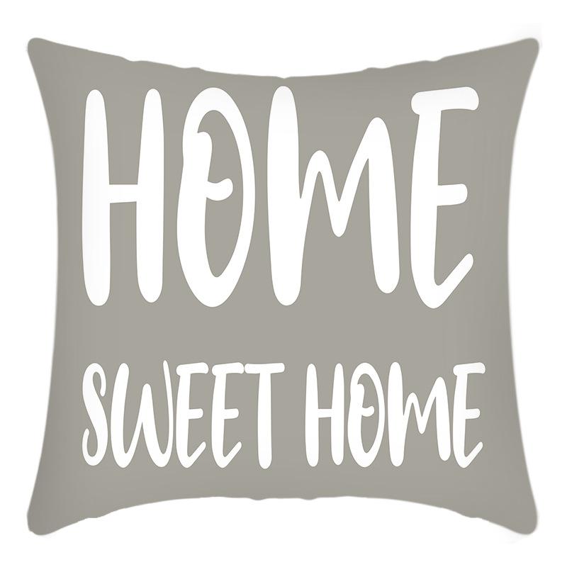 New Pillowcase Green Plant Wreath Letter Printing Print Pillow Home Sofa Cushion Cover