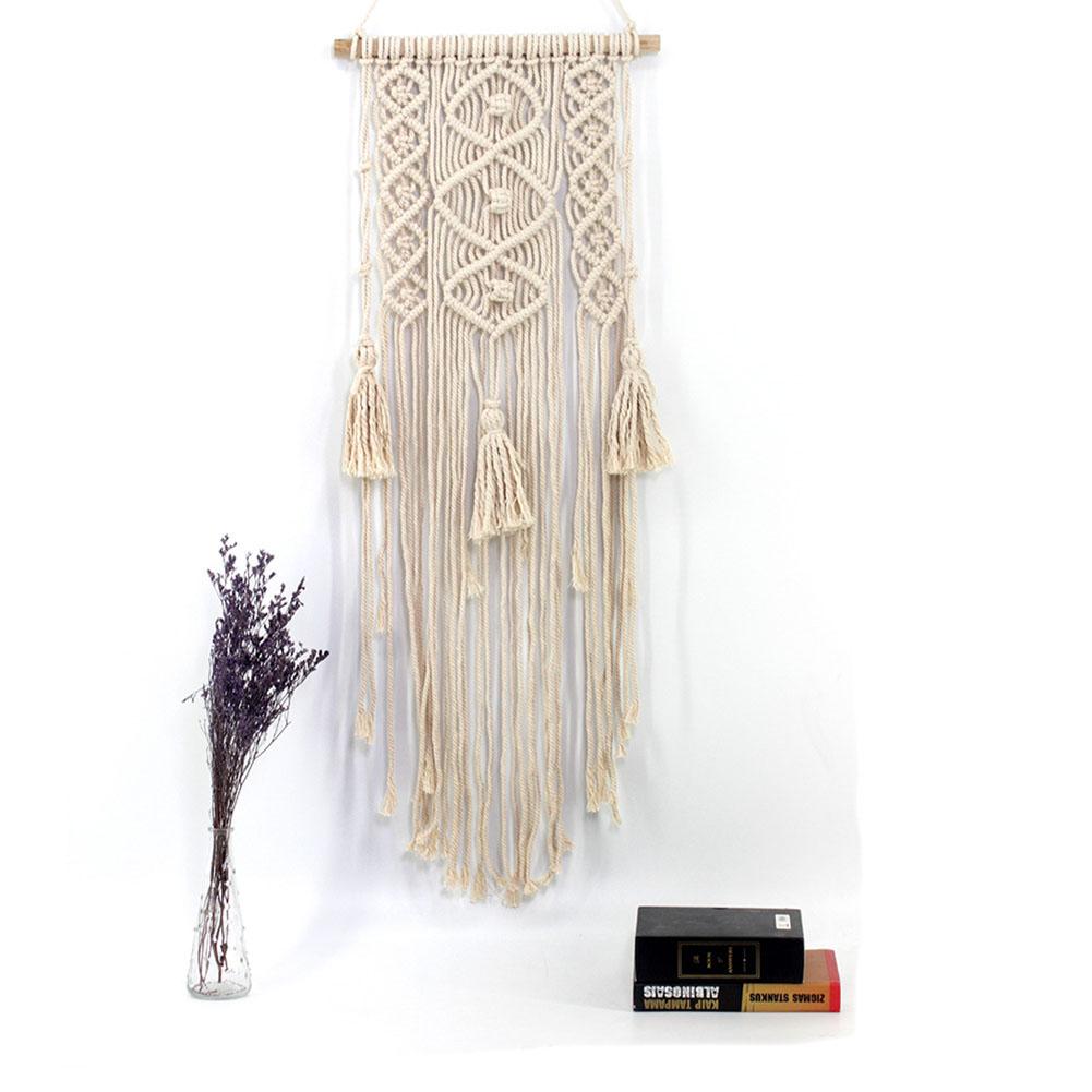 Macrame Wall Art Handmade Cotton Wall Hanging Tapestry with Lace Fabrics Bohemian Hanging Decoration Best Gift
