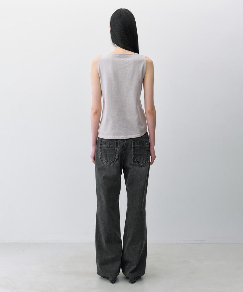 INSILENCE WOMEN Pintuck Drape Sleeveless Ash Grey