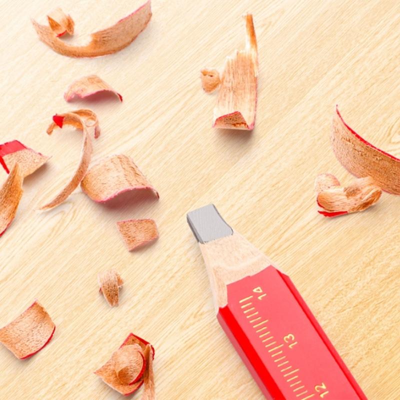 12 шт. плотницких карандашей строительных карандашей черных/красных плотницких карандашей для разметки по дереву