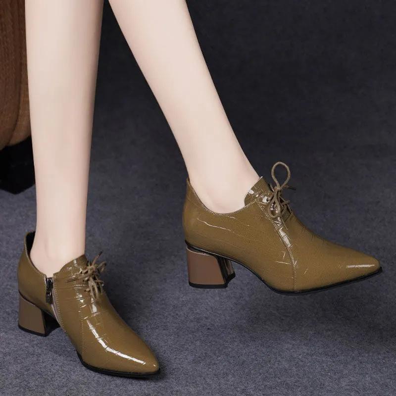 Cresfimix женские модные милые легкие высококачественные черные лакированные туфли на квадратной подошве с каблуком ba341