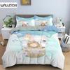 Cartoon Animal Duvet Cover Set Kids Lion Hippo Giraffe Pattern Bedding Set Polyester Single Twin Queen King Size Comforter Cover