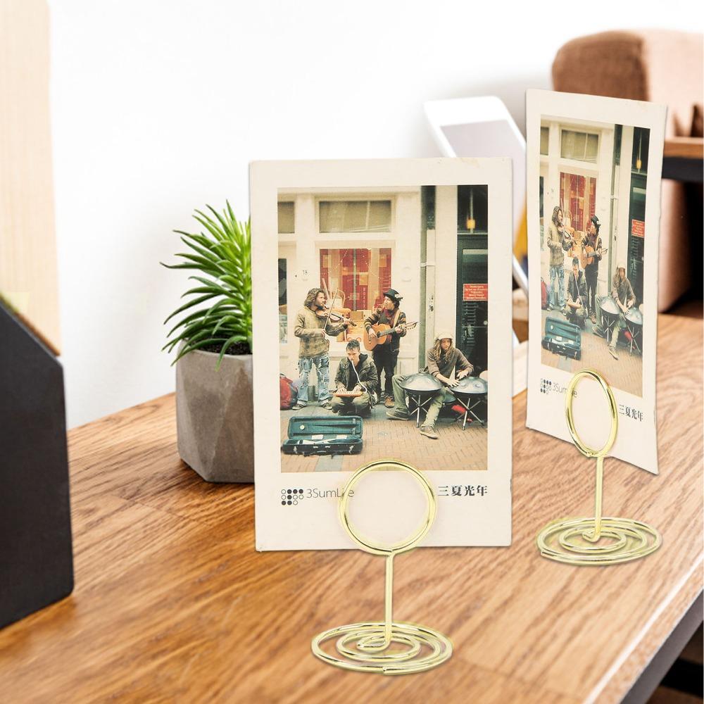 20Pc Gold/Rose Gold Picture Holder Stable Table Number Holder Cute Design Place Card Holder  Office