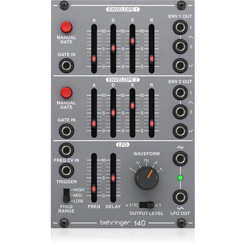 Behringer Analog Synthesizer Modular Eurorack Module Eurorack Compatible Analog Dual Module SYSTEM100 Series 140 DUAL GRAY Envelope/LFO ENVELOPE/LFO
