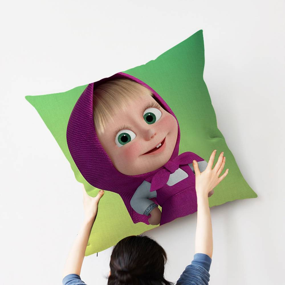 MMasha And BBears Personalized picture text home decorative pillows Household Gifts 45x45cm