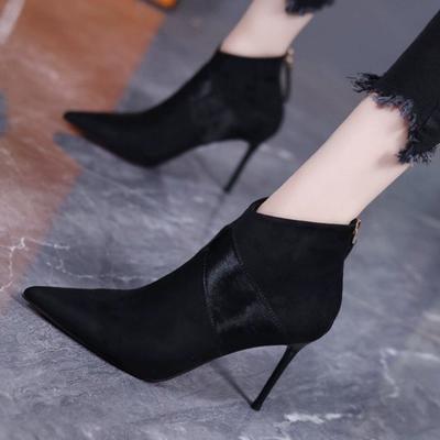 Короткие туфли для женщин, женские ботильоны, обувь на очень высоком каблуке, остроносые розовые замшевые ботильоны на каблуке, сексуальные, шикарные и элегантные