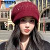 Women Winter Hat Streetwear Rabbit Fur Blend Warm Cap Fashion Decorate Beanie Hat for Female Casual Knitted Hat