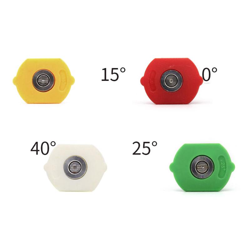 1Pc 1/4" Quick Connect Garden High Pressure Washer Spray Nozzle 0 15 25 40 60 Degree Watering Soap Nozzle Tip Garden Cleaning