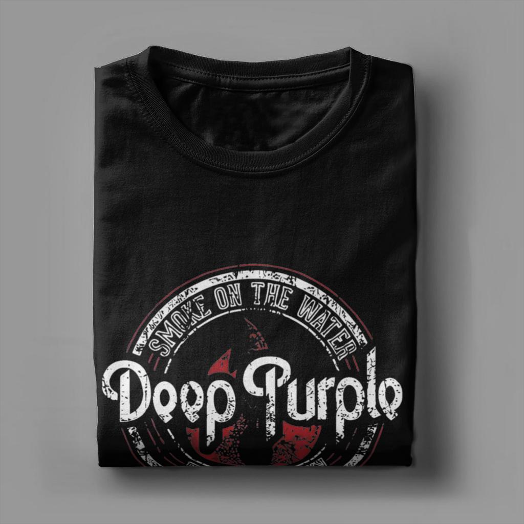 Deep Purple Английская рок-группа Альбом Мужская футболка Удивительная футболка Короткий рукав Круглый вырез Футболки Хлопок Одежда больших размеров
