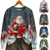 Women's Fashion Long Sleeve Christmas Snowman Snowflake Print Jacket Cardigan