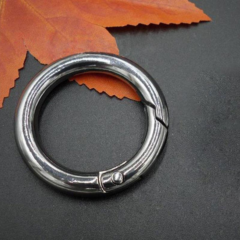 3 Pcs Metal Round Carabiner Spring Snap Clips Hook Keychain Keyring Backpack Buckle