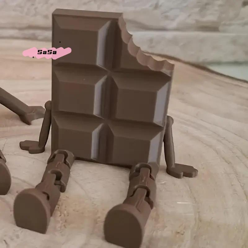 S-1 шт. 3D-печатные шоколадные фигурки с подвижными суставами Реалистичные настольные украшения для дома и офиса Декоративные скульптуры