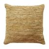 Skin - Braided Leather Cushion - 45 X 45 Cm - Yellow