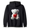 Очаровательный плюшевый полярный мишка с красными сердечками, толстовка на молнии
