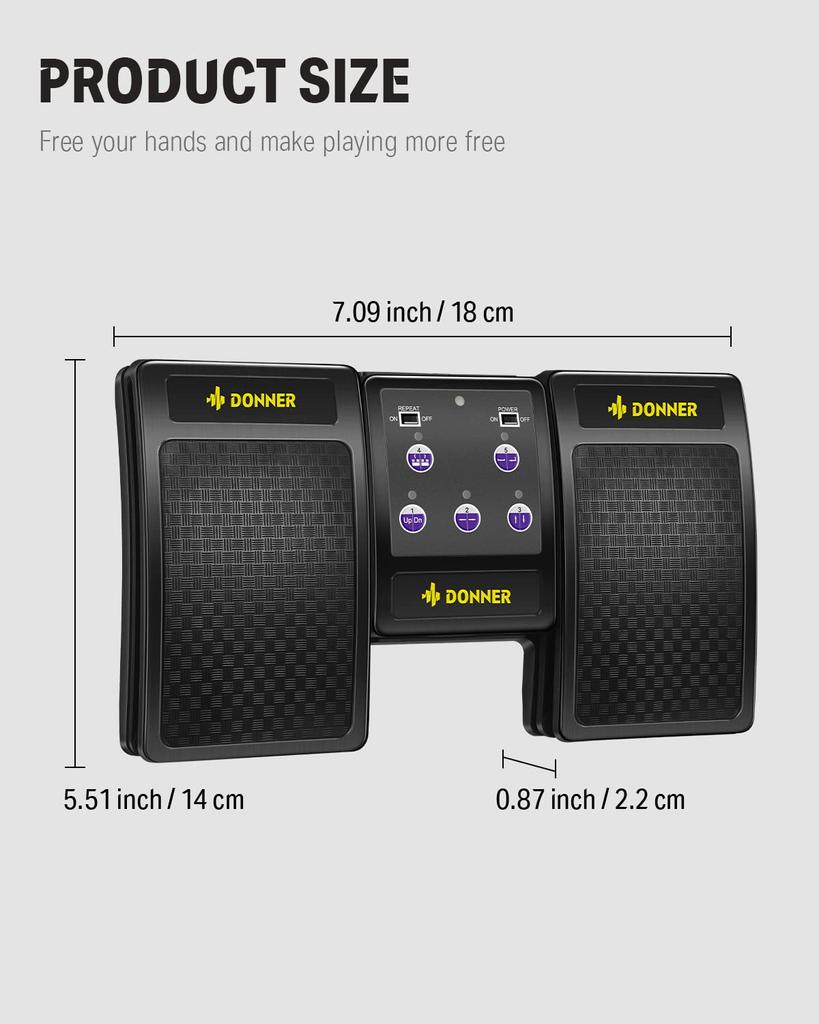 Планшет Donner Page Turner Page Turner Music Turner Беспроводная педаль для перелистывания нот Hands Free (черный)