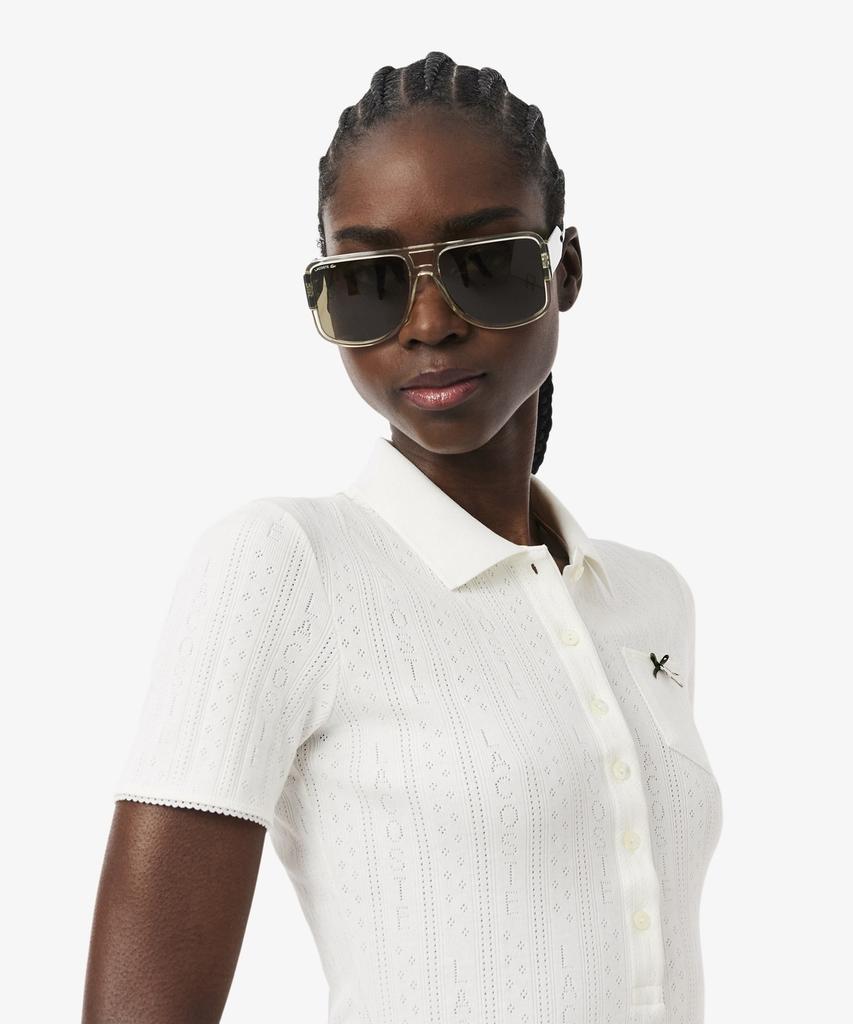 LACOSTE Женское платье-поло с коротким рукавом и фактурой pointel Ef6582-56G 70V