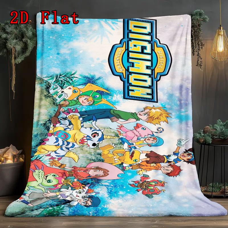 Digimon 2D Flat Pattern Flannel Blanket High quality All Seasons Warmth and Comfort Perfect for Christmas Gifts.NMT0928542