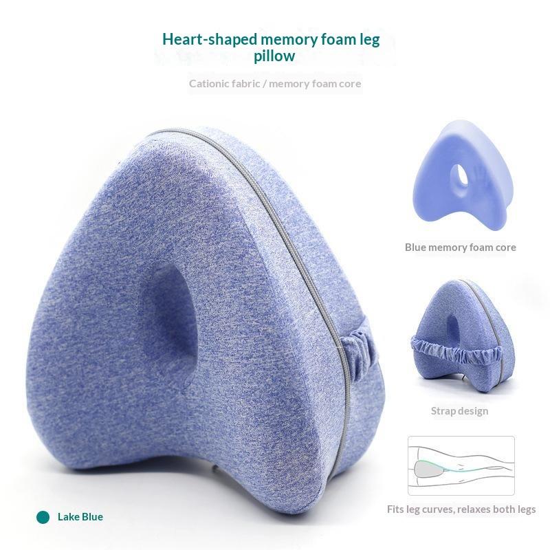 Heart Shaped Breathable Knee Pillow Orthopedic Memory Foam Leg Support Cushion for Sciatica Pregnancy Side Sleepers Use