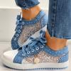 Fashion Student Girls Summer Mesh Sneakers Womens Sweet Blue Shoes Elegant Female Vulcan Sneakers Walking Lady Shoes Female Espadrilles