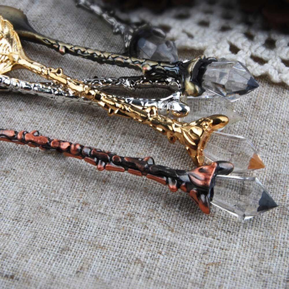 Retro Style Leaf Spoon Crystal Head Ice Cream Spoon Portable Coffee Spoon