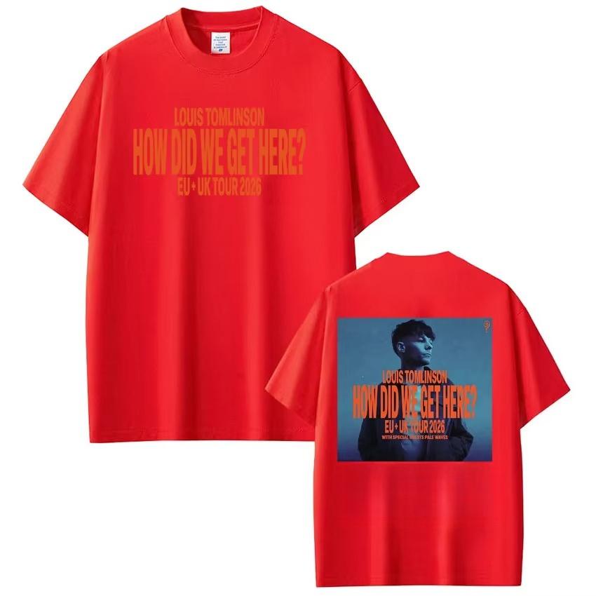 Singer Louis Tomlinson How Did I Get Here Tour 2026 Print Tshirt Men Women Gothic Punk Tshirt Casual pure Cotton Tshirts Tops