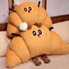 Yousheng Croissant Shaped Stuffed Pillow Cute Plush Croissant Pillow with Legs Back Cushion Lumbar Support Pillow for Sofa Bed Couch