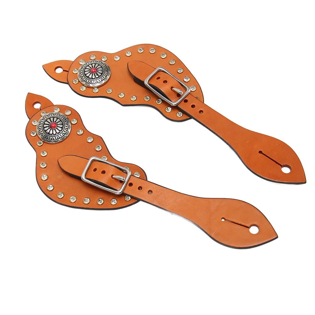 Spur Strap Artificial Leather Adjustable Western Spur Strap with Buckle for Horse Riding Equipment