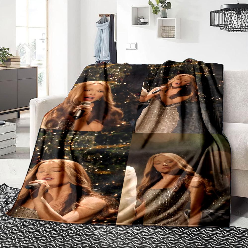 Christmas Carol Performance Blanket Soft Throw Blanket For Home Bedroom Bed Sofa Travel Office Solid Christmas Blanket