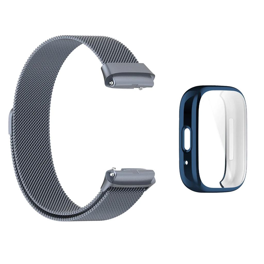 Ремешок для Xiaomi Redmi Watch 3 Active/3 Lite с мягким ТПУ-чехлом и защитой экрана, сменный металлический миланский магнитный ремешок
