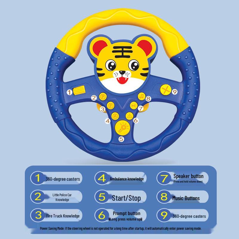 Интерактивная мультяшная игрушка-руль для детей на заднее сиденье