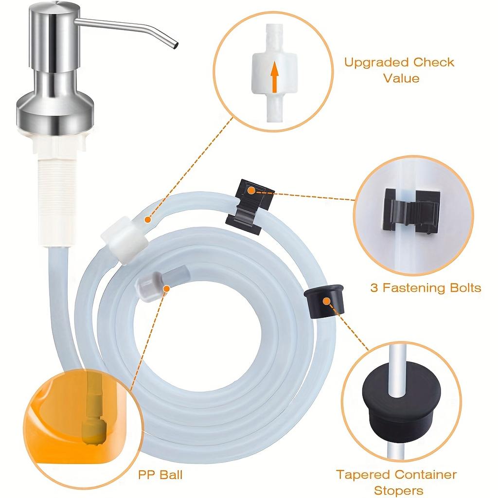 Дозатор мыла для кухонной мойки, встраиваемый в столешницу дозатор мыла с 40-дюймовым удлинительным комплектом, не нужно наполнять