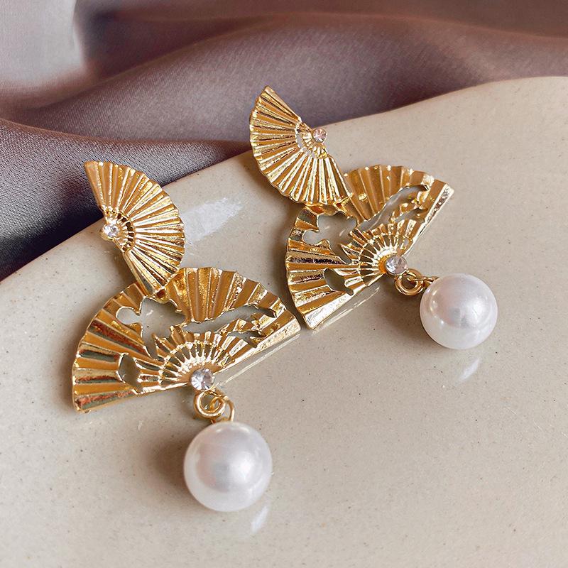 Французские серьги-кисточки с геометрическими жемчужинами из серебряной иглы - Роскошные модные серьги с высококлассным дизайном