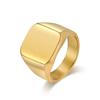 17mm Matte Rings for Men Silver Gold Black Color Signet Ring Trendy Classic Jewelry