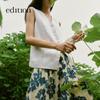 Women's Linen Blend Sleeveless Blazer