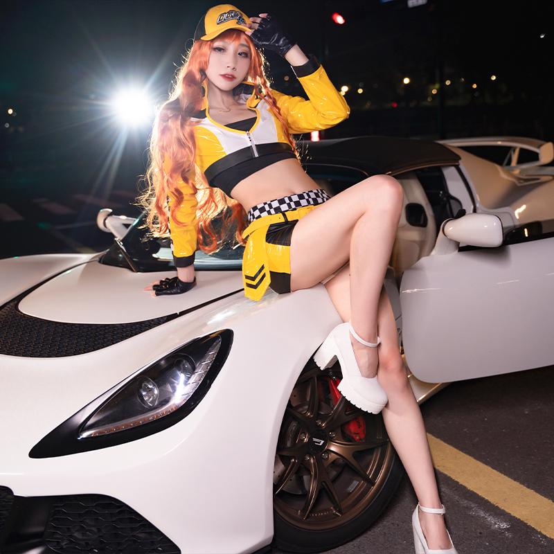 QQ Speed Little Orange Sister Racing Косплей Костюм для Женщин