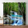 Forest Curtains Jungle Tree Nature Scenery Window Curtain Blinds for Living Room Bedroom Waterfall Left and Right Biparting Open