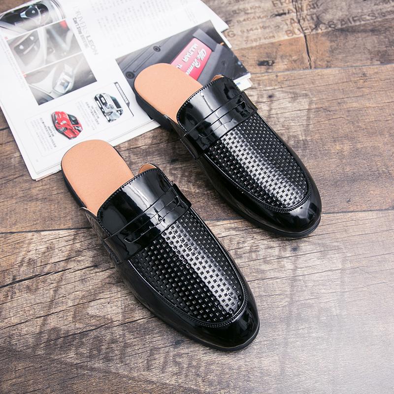 Fashion Men Summer Casual Shoes Handmade Muller Shoes Mens Comfortable Half Drag Sneakers Classic Breathable Mens Half Slippers Loafers