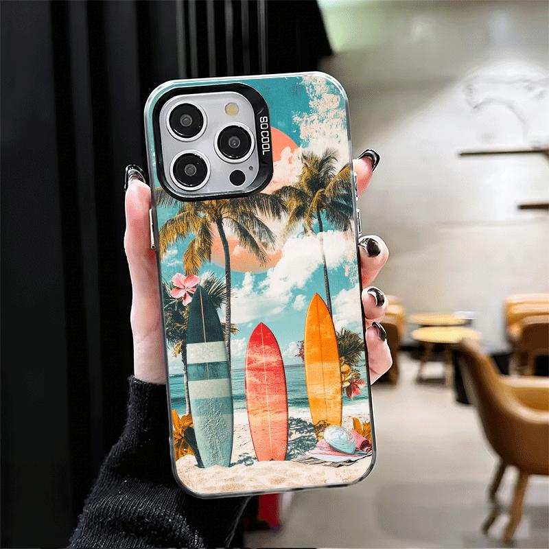 Чехол для телефона Surfboard Surfing Surf Summer Мягкий для iPhone 15 16 17 Pro Max 17Air 16E 14 Plus 13 12 Mini Ударопрочный Задняя Крышка She