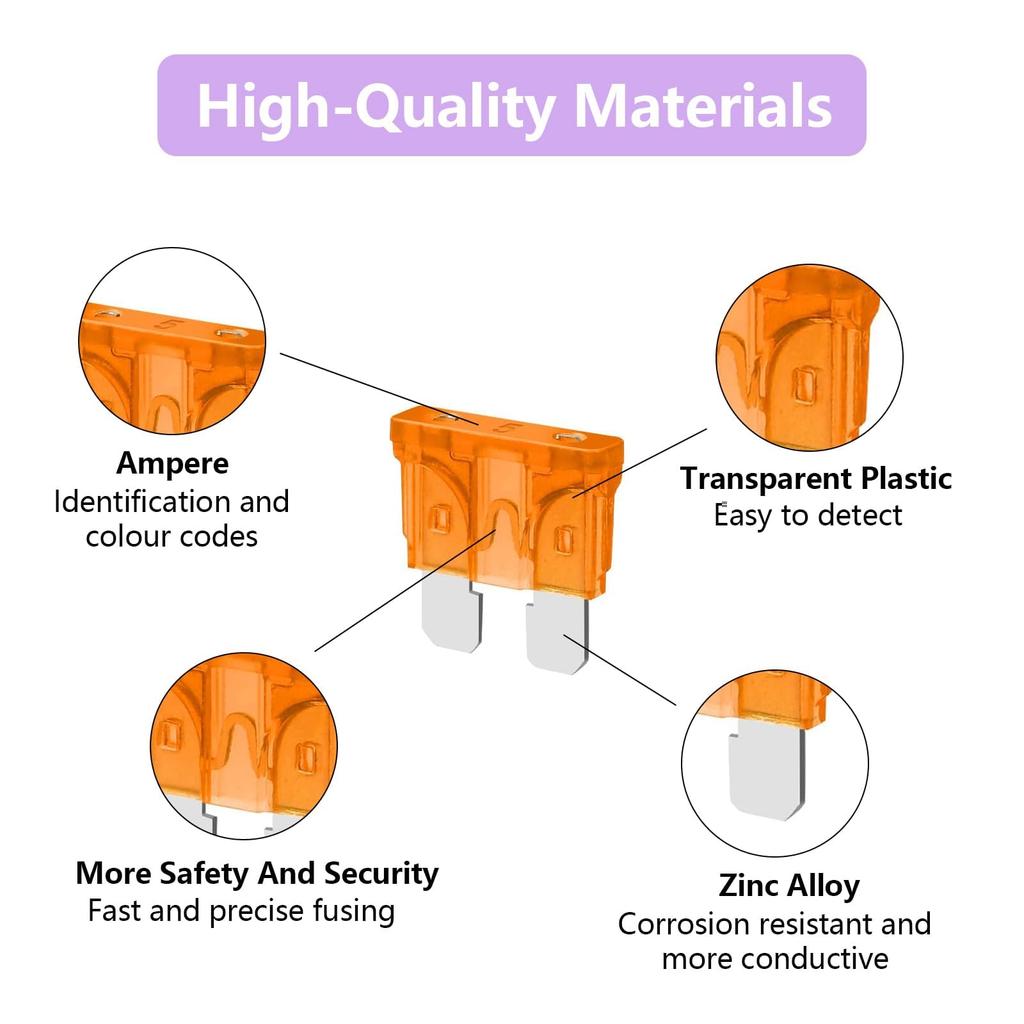 Набор из 50 автомобильных предохранителей, стандартного и мини-размера, профессиональный улучшенный смешанный