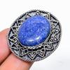 Кольцо из стерлингового серебра 925 пробы с натуральным лазуритом ручной работы, размер 7 C9s66