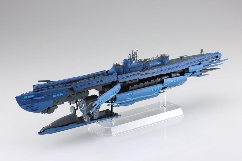 Aoshima Bunka Kyozai Масштаб Подводная лодка Ars Nova Синяя сталь Приблизительно Пластиковая модель (АОСИМА) 1/350 И-401, 260 мм,