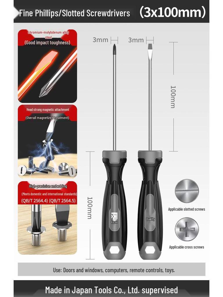 High-Quality Industrial Screwdriver Set: Phillips, Flathead, Torx, Strong Magnetic, Durable Manual Tools