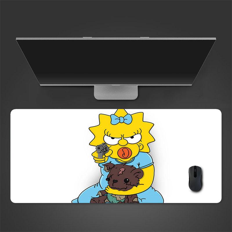 Maggie Simpson Mouse Pad, Large Gaming Desk Mat, Non-slip XXL Mousepad for Laptop & Tablet, Mini PC Playmat with Stitched Edges